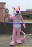 Pink leopard character mascot costume