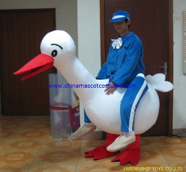 Ride in carrier pigeon mascot costume