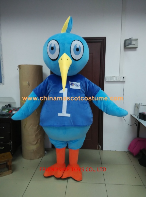 Blue bird animal mascot costume