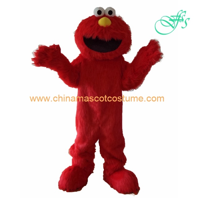 Elmo monster mascot costume, Elmo cartoon mascot, Elmo character costume
