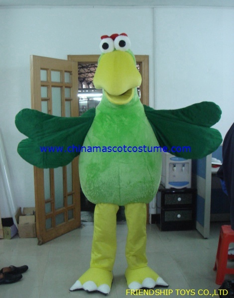 Green bird halloween mascot costume