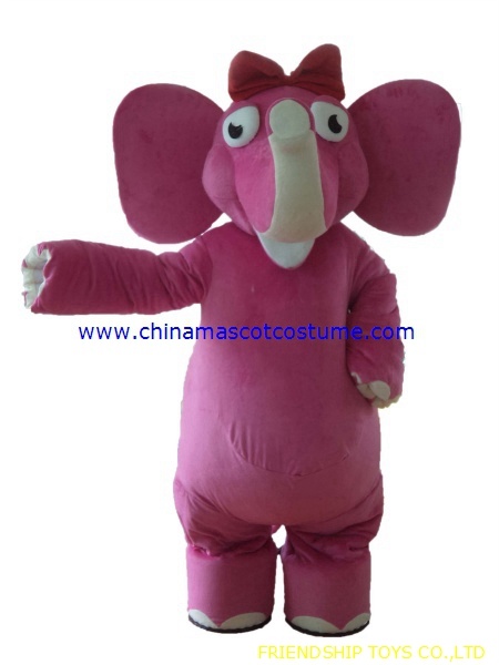 Pink elephant animal mascot costume