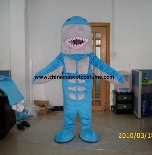Blue shark sea animal mascot costume