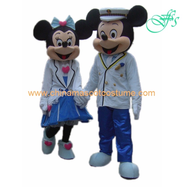 Mickey and Minnie cartoon mascot costume