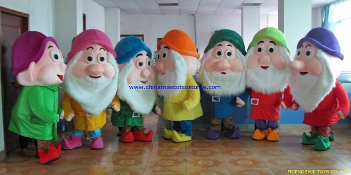 Seven Dwarfs cartoon mascot costume