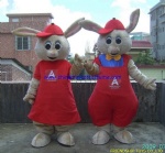 Rabbit cartoon mascot costume