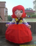 Beautiful girl cartoon mascot costume