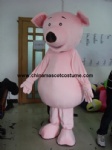 Pink pig mascot costume