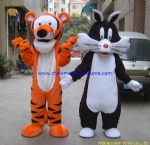 Tiger and cat character mascot costume
