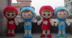 Boys and girls moving mascot costume