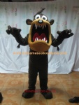 Brown monster cartoon mascot costume
