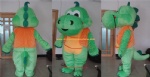Green dinosaur cartoon mascot costume