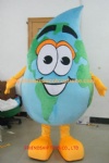 Global water drop drip mascot costume