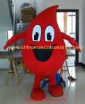 Blood drop character mascot costume