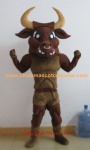 Brown bull animal mascot costume