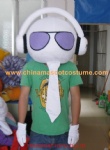 DJ earphone head mascot costume