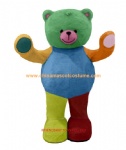 Rainbow color bear mascot costume