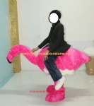 Ride on flamingo bird mascot costume