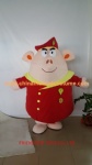 Commander Pig cartoon mascot costume