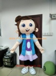 Beautiful girl human mascot costume