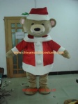 Santa bear character mascot costume