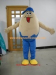 Egg with blue hat fur mascot costume
