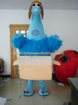 Blue bird in box fur mascot costume