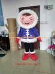 Blue cloth boy fur mascot costume