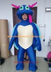 Blue turtle cartoon mascot costume