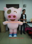 Pink pig character mascot costume