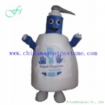 Hand soap cartoon mascot costume, hand soap bottle product costume