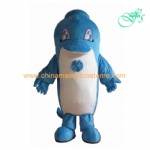 Blue dolphin animal mascot costume