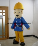 Fireman Sam cartoon mascot costume