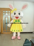 Big head female rabbit animal mascot costume