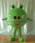 Angry bird green pig mascot costume