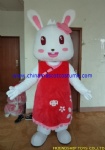 Lovely rabbit holiday mascot costume