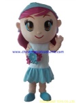 Lovely girl moving mascot costume