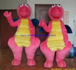 Pink dragon moving mascot costume