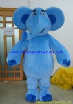 Blue elephant cartoon mascot costume
