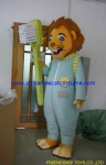 Lion teeth brush advertising mascot costume
