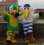 Colorful bird moving mascot costume