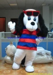 White dog plush mascot costume