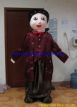 Woman moving mascot costume