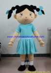 Girl moving mascot costume