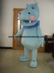 Sky blue hippo animal mascot