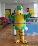 Green bird moving mascot costume