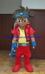 Handsome boy plush mascot costume