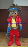 Handsome boy plush mascot costume
